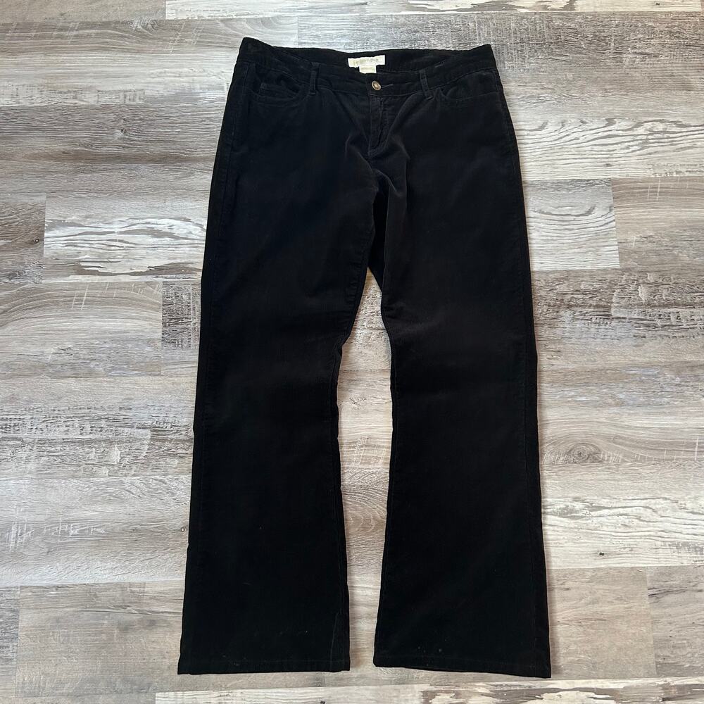 Vtg Y2K Michael Kors Black Corduroy Flare Pants Studded Pocket Low Rise 10P